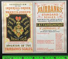 Vintage 1876 Fairbanks Standard Scales Bifold General Soldier Woman Trade Card picture