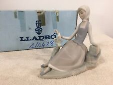 Lladro #4660 with BOX Shepardess sitting Dove Hand Made Porcelain Figurine matt picture
