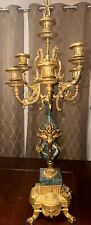 Early 20th Century Lancini Brass & Marble Imperial Candelabra, Made in Italy picture