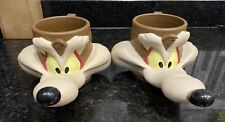 Looney Tunes Wile E. Coyote Vintage 3D Mug Cup 1993 Warner Bros. 2 Pack picture