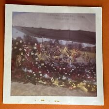 Huge Pile Of Funeral Flowers, VINTAGE COLOR PHOTO Soperton, Georgia Mourning RIP picture