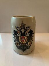 Austria Gold Rim Coat Of Arms Beer Stein Mug .25L In Excellent Condition picture