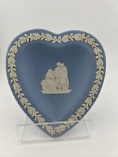 Wedgwood Trinket Dish Jasperware Blue Heart Shaped Small Plate Made In England picture