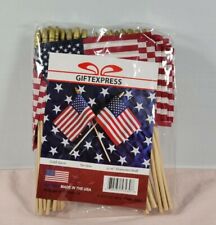 GIFTEXPRESS Set of 48, Proudly Made in U.S.A. Small American Flags 4x6 picture