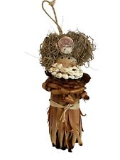 Vintage Christmas Ornament Polynesian Angel Shells and Grass picture