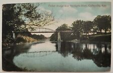 Coffeyville KS Kansas Parker Bridge Over Verdigris River 1909 Postcard M4 picture