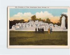 Postcard Fountain of Time Washington Park Chicago Illinois USA picture