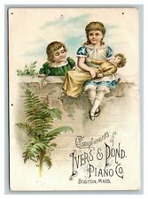 Vintage 1880's Victorian Trade Card Ivers & Pond Piano Co. Boston Massachusetts picture