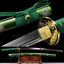  lucky green japanese samurai katana warrior sword carbon steel full tang sharp picture
