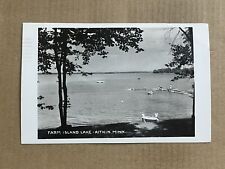 Postcard RPPC Aitkin MN Minnesota Farm Island Lake Beach Boats Swimming picture