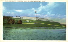Fort Knox on Penobscot River opposite Bucksport Maine ~ 1930s vintage postcard picture