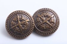 Pair Hungary Hungarian Army Button Replacement 2.2cm Bronze Coat Subdued picture