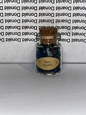 BLUE APATITE Mini Cork Bottle, Chip Crystal Healing Tumbled Gem Stones picture