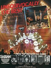 1987 Print Ad of Sabian Drum Cymbal Setup w Gil Moore of Triumph picture