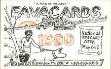 Favacards 1990 National Postcard Week Rising Sun Maryland hand drawn postcard picture