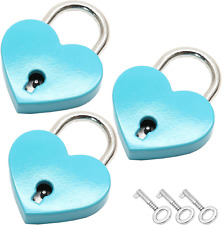 3pcs Mini Heart Shaped Padlock, Metal Lock with Key for Diary Book Jewelry Stora picture
