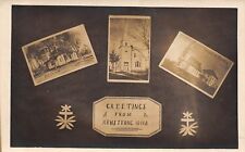 Armstrong Iowa~Multi Mini Views~ME Church~Catholic~Presbyterian~Black~1910 RPPC picture