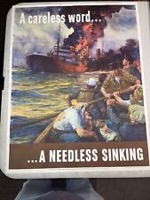 1942 A Careless Word A Needless Sinking Anton Otto Fischer USA War WWII Poster picture