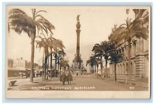 c1920's View Of Columbus Monument Barcelona Spain  RPPC Photo Vintage Postcard picture