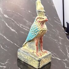 ANCIENT EGYPTIAN ANTIQUITIES Statue God Horus as Falcon Bird Egyptian Rare BC picture