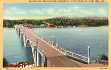 Postcard AR Hot Springs Bridge over Lake Hamilton 1934 Linen Vintage PC G3653 picture