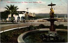 Postcard The Boulevard from the Plaza in Santa Barbara, California picture