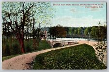 Providence Rhode Island Roger Williams Park Bridge & Boat House DB Postcard picture