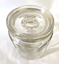 Antique Patent 1915 Paneled Glass Tobacco Humidor Canister Apothecary Store Jar picture