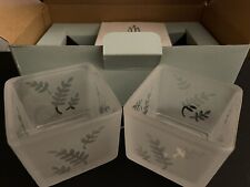 Partylite Square Pair Frosted Votive Candle Holders Set Of 2 P7235 New Open Box picture