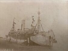 RPPC BW Photo WWI World War 1 USS Calamares Transport Ship Navy Postcard 1913-18 picture