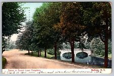 Antique Postcard c.1909 Forest Lawn Cemetery Showing Bridge Buffalo NY Stamp picture