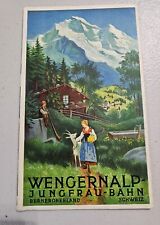 Vintage Switzerland Wengernalp & Jungfrau Railway Travel Brochure Map picture