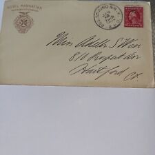 Antique 1915 Hotel Manhattan Stationary Envelope Cover New York NY to Hartford picture