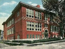 Vintage Postcard Monticello High School Brick Building Street View New York NY picture