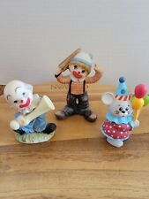 Vintage Lot of 3 Clowns Enesco/Birthday Clown Mouse/Bald Clown/1980s picture