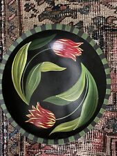 SHERWOOD FOREST DESIGN BOWL TULIP NY HAND PAINTED WOOD 12” SALAD picture