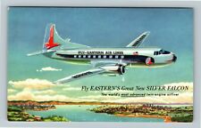 Eastern Airlines Silver Falcon Aircraft Vintage Souvenir Postcard picture