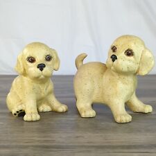 Vtg 80's Golden Retriever Dog Figurine Set Of 2  6