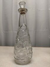 1950s Conical Shaped Decanter Wine Whiskey Bubble bath Embossed Cabbage Roses 12 picture