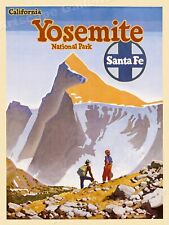 1940s “California Yosemite Santa Fe” Vintage Style Train Travel Poster - 18x24 picture