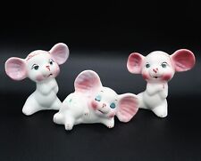 Vintage Anthropomorphic Mouse Kitschy Figurine SET 3 Lounging Blushing Rare picture