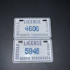 Two 1972-73 Vintage North Tonawanda, NY  Bicycle License Plates picture