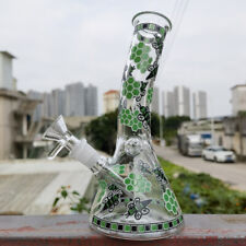 20cm Glass Bong Green Bee Smoking Pipes Bubbler Water Pipe Shisha 14mm Male Bowl picture