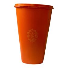 Vintage Tupperware ORANGE 16 Cup Canister w/ Servalier Lid seal #1222 picture