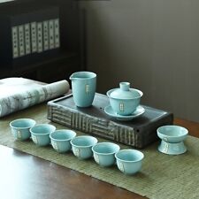 10pcs/lot Ruyao Porcelain Tea Set Crackle Glaze Gaiwan Tea Cup Filter Net Holder picture