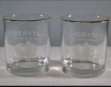 2 Cooper And Thief Cellarmaster Bourbon Whiskey Gold Rim Glasses Rocks 4” picture