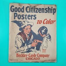 Vintage Papers Good Citizenship Posters To Color Beckley-Cardy Company 1929 picture