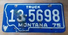 Authentic 1970s Vintage Metal License Plate Montana Truck 1975 Ravalli County 13 picture