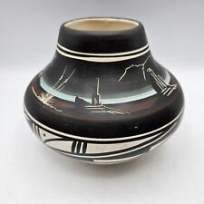 Hozoni Pottery ~ Hand Painted Etched Vase ~ Signed Native American Vase picture