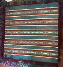 Vintage 1930’s-40s Teal Pendleton Beaver State Banded Robe Blanket 60 x 65 in. picture